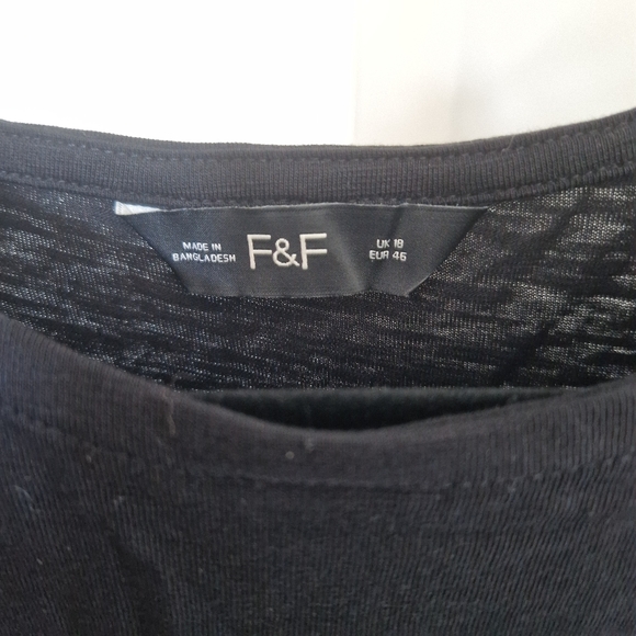 F&F Black Maxi Dress with Puff Sleeves - Picture 2 of 2